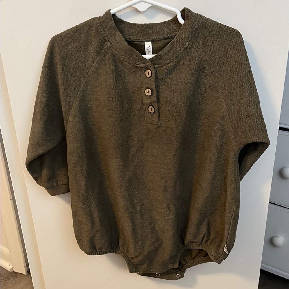 Rylee + Cru Forest Green Button Down Kids Shirt